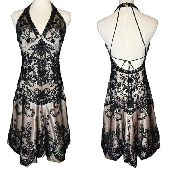 Interlude USA Beaded Halter Bubble Hem Dress size Small - Picture 1 of 10